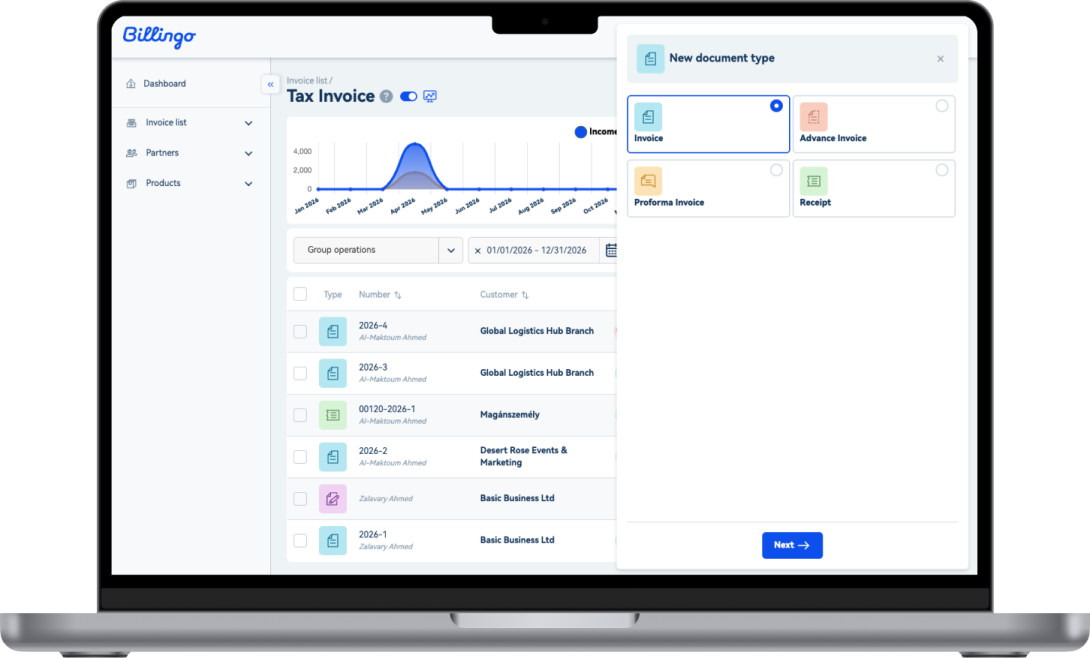 UAE-ready invoicing
