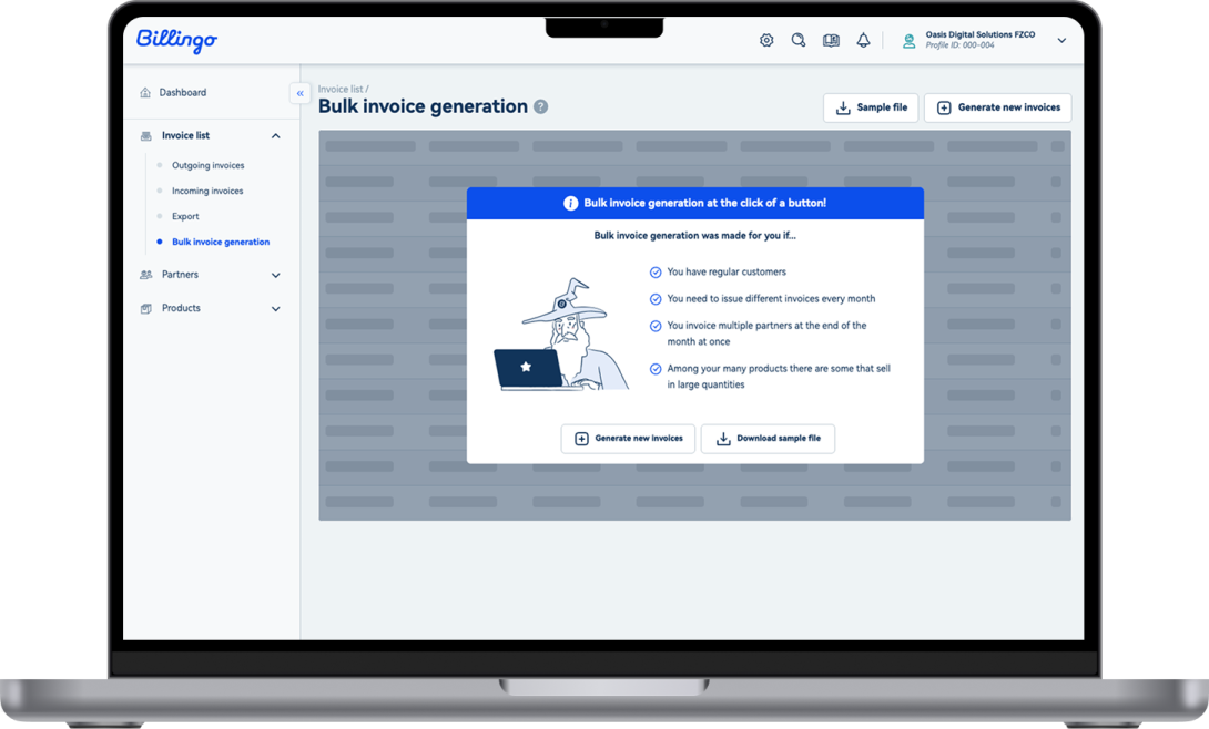 Automate invoice generation