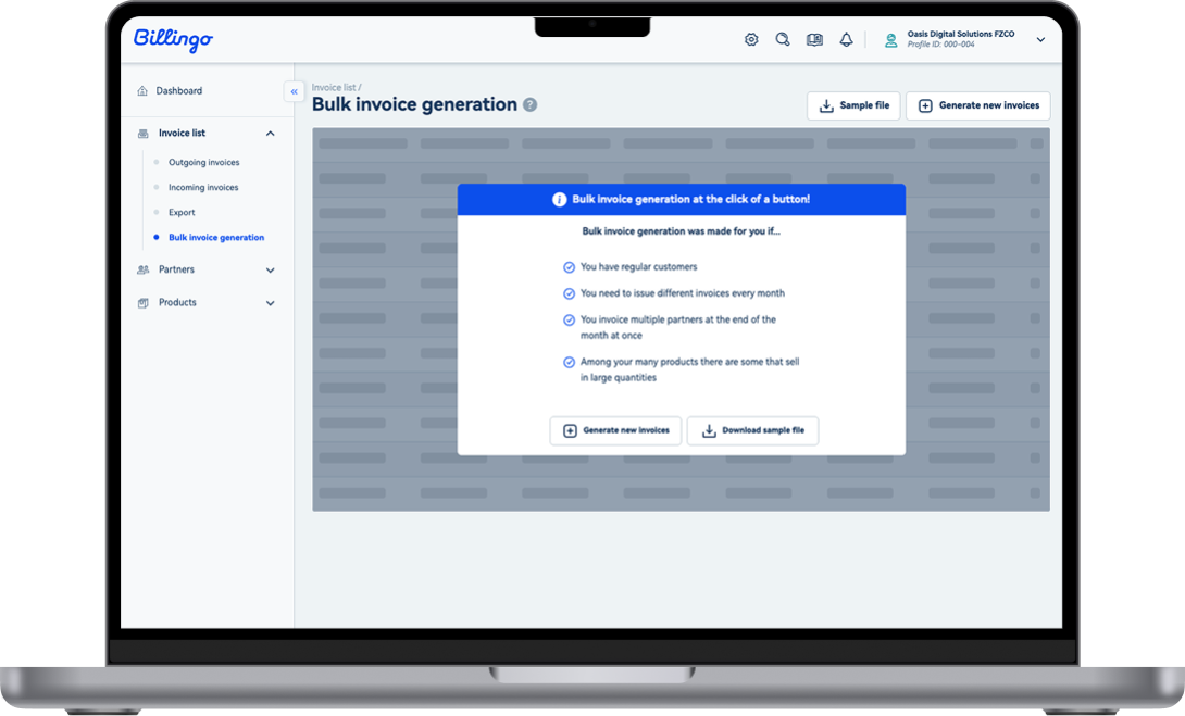 Automate invoice generation